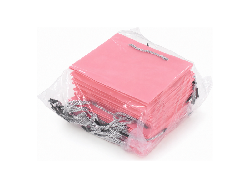 jewelry gift bags - 24-Pack Pink Gift Bags with Rope Handles 7.75 3.5 6.25 in SB21-P detail view