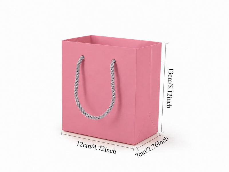 jewelry gift bags - 24-Pack Pink Small Gift Bag for Jewelry with Rope Handles 4.75 2.75 5 in SB19-P detail view