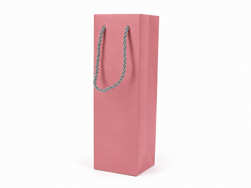 jewelry gift bags - 24-Pack Pink Tote Gift Bags with Rope Handles 3.25 2.75 10.75 in SB24-P front view