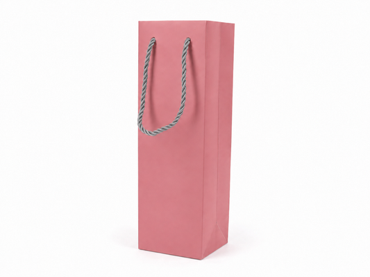 jewelry gift bags - 24-Pack Pink Tote Gift Bags with Rope Handles 3.25 2.75 10.75 in SB24-P front view