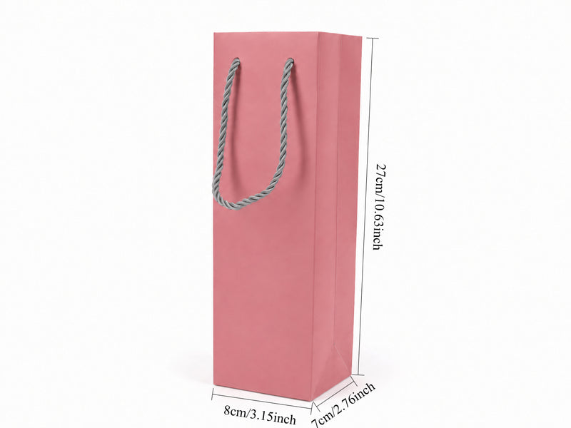 jewelry gift bags - 24-Pack Pink Tote Gift Bags with Rope Handles 3.25 2.75 10.75 in SB24-P open view