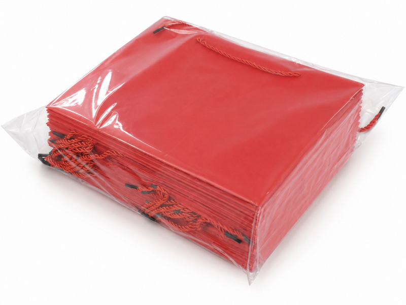 jewelry gift bags - 24-Pack Red Jewelry Gift Bags with Rope Handles 13 6 9.75 in SB25-R detail view