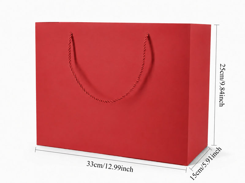 jewelry gift bags - 24-Pack Red Jewelry Gift Bags with Rope Handles 13 6 9.75 in SB25-R side view