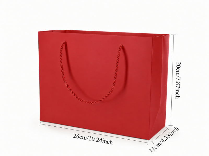 jewelry gift bags - 24-Pack Red Luxury Paper Bags with Rope Handles 10.25 4.25 7.75 in SB23-R open view