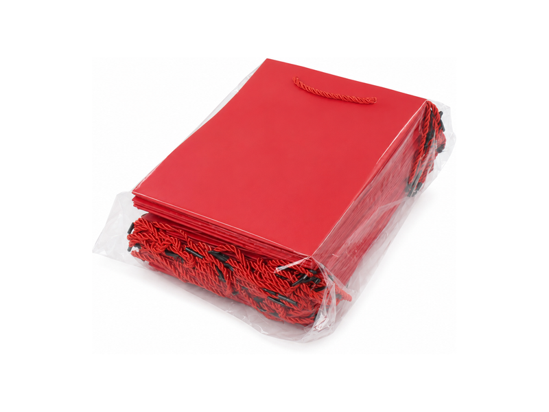 jewelry gift bags - 24-Pack Red Gift Bags for Jewelry Packaging with Rope Handles 7.75 4.25 10.25 in SB22-R detail view