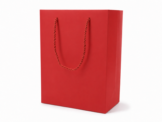 jewelry gift bags - 24-Pack Red Gift Bags for Jewelry Packaging with Rope Handles 7.75 4.25 10.25 in SB22-R front view