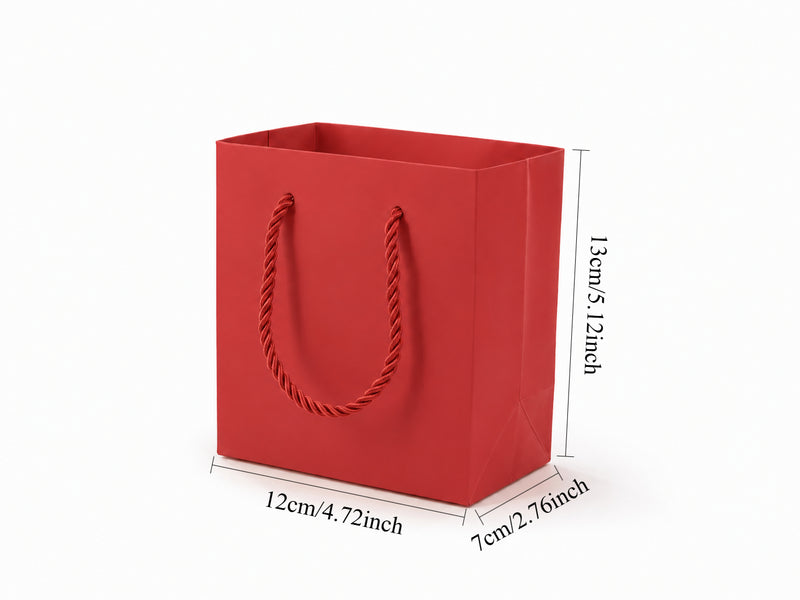 jewelry gift bags - 24-Pack Red Small Paper Gift Bags with Rope Handles 4.75 2.75 5 in SB19-R side view