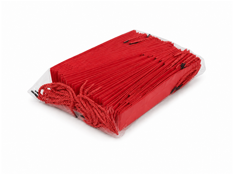 jewelry gift bags - 24-Pack Red Small Gift Bags with Rope Handles 3.25 2.75 10.75 in SB24-R detail view