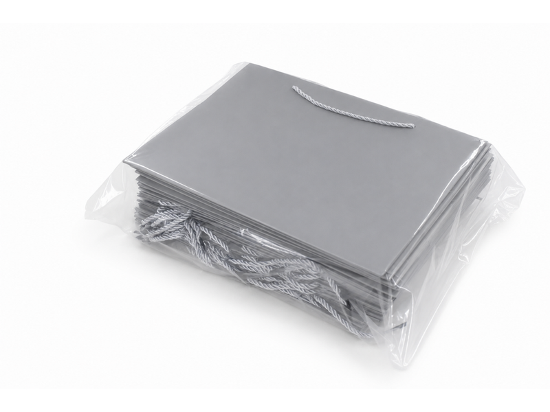 jewelry gift bags - 24-Pack Silver Paper Gift Bags for Jewelry with Rope Handles 13 6 9.75 in SB25-SL detail view