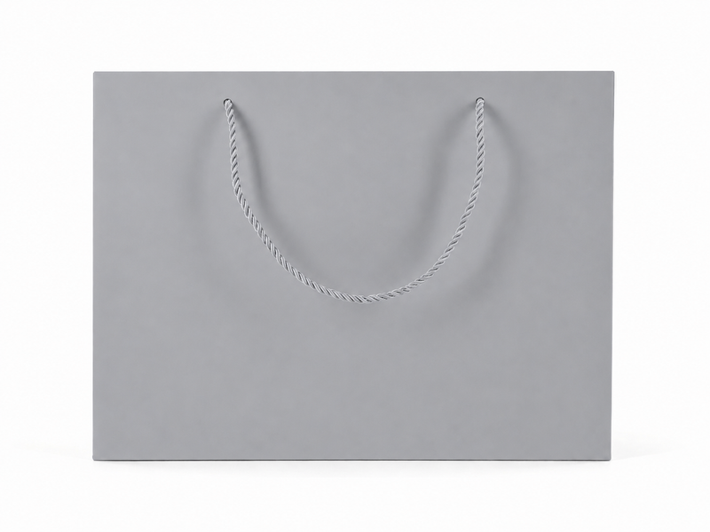 jewelry gift bags - 24-Pack Silver Paper Gift Bags for Jewelry with Rope Handles 13 6 9.75 in SB25-SL front view