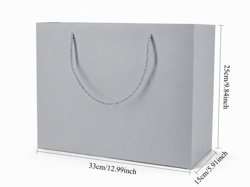 jewelry gift bags - 24-Pack Silver Paper Gift Bags for Jewelry with Rope Handles 13 6 9.75 in SB25-SL open view