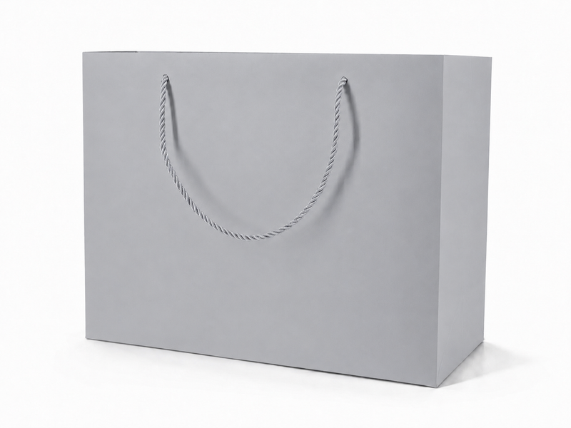 jewelry gift bags - 24-Pack Silver Paper Gift Bags for Jewelry with Rope Handles 13 6 9.75 in SB25-SL side view