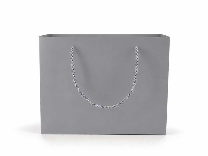 jewelry gift bags - 24-Pack Silver Luxury Jewelry Gift Bags with Rope Handles 10.25 4.25 7.75 in SB23-SL open view