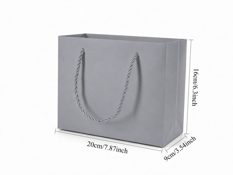 jewelry gift bags - 24-Pack Silver Luxury Paper Bag for Jewelry with Rope Handles 7.75 3.5 6.25 in SB21-SL open view