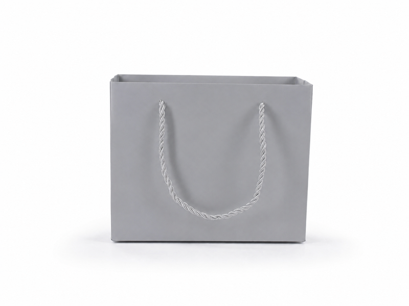 jewelry gift bags - 24-Pack Silver Luxury Paper Bag for Jewelry with Rope Handles 7.75 3.5 6.25 in SB21-SL side view