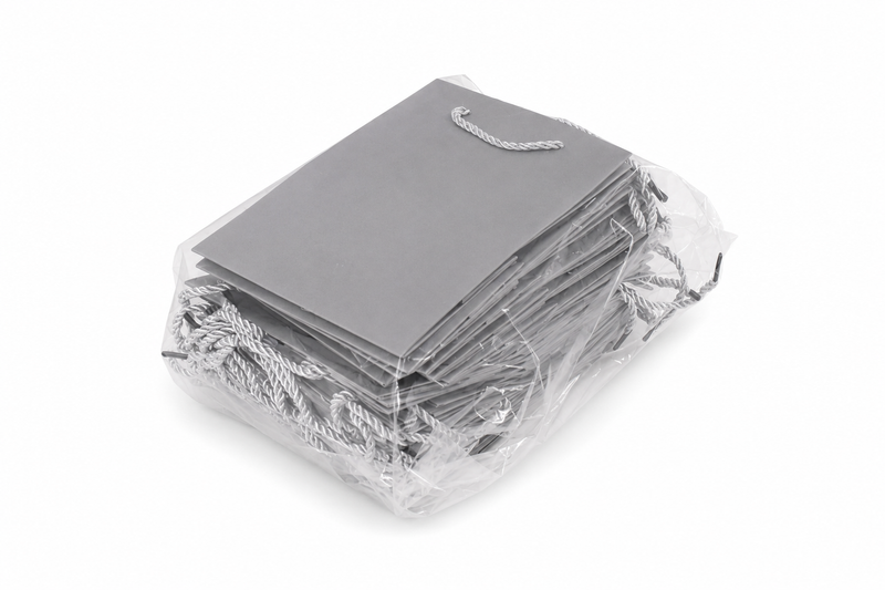 jewelry gift bags - 24-Pack Silver Jewelry Paper Gift Bags with Rope Handles 6.25 3.5 7.75 in SB20-SL detail view