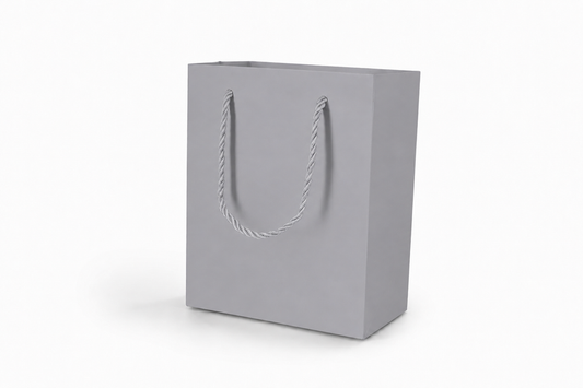 jewelry gift bags - 24-Pack Silver Jewelry Paper Gift Bags with Rope Handles 6.25 3.5 7.75 in SB20-SL front view