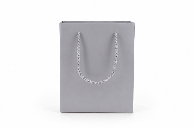 jewelry gift bags - 24-Pack Silver Jewelry Paper Gift Bags with Rope Handles 6.25 3.5 7.75 in SB20-SL open view