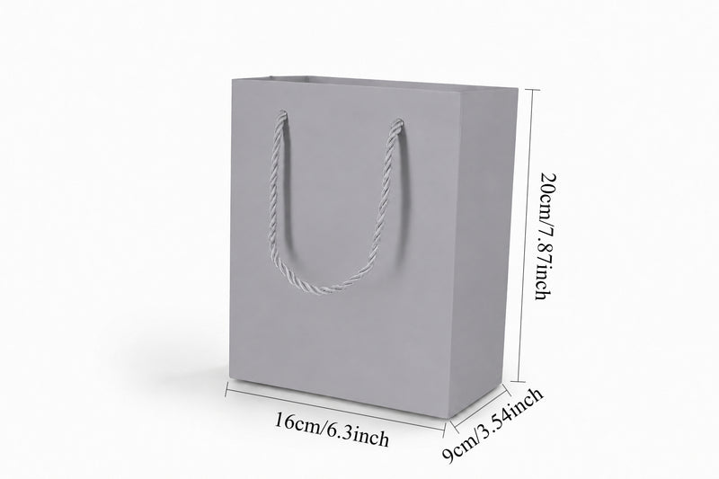 jewelry gift bags - 24-Pack Silver Jewelry Paper Gift Bags with Rope Handles 6.25 3.5 7.75 in SB20-SL side view