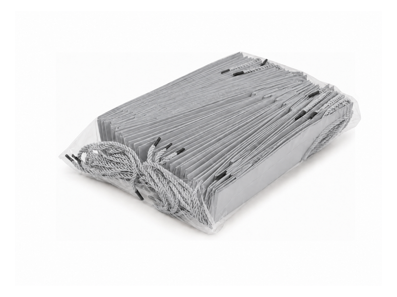 jewelry gift bags - 24-Pack Silver Small Paper Gift Bags with Rope Handles 3.25 2.75 10.75 in SB24-SL detail view