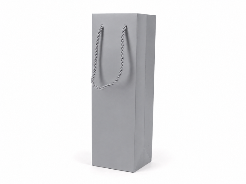 jewelry gift bags - 24-Pack Silver Small Paper Gift Bags with Rope Handles 3.25 2.75 10.75 in SB24-SL front view