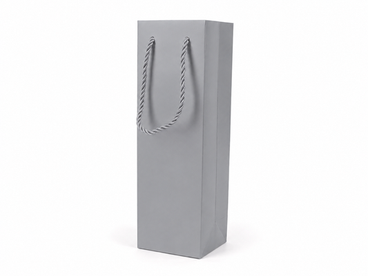 jewelry gift bags - 24-Pack Silver Small Paper Gift Bags with Rope Handles 3.25 2.75 10.75 in SB24-SL front view