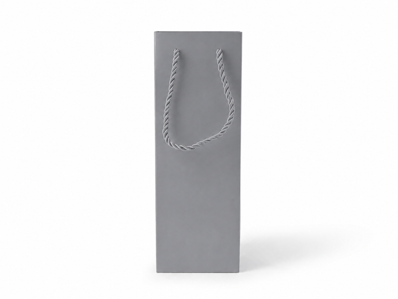 jewelry gift bags - 24-Pack Silver Small Paper Gift Bags with Rope Handles 3.25 2.75 10.75 in SB24-SL side view