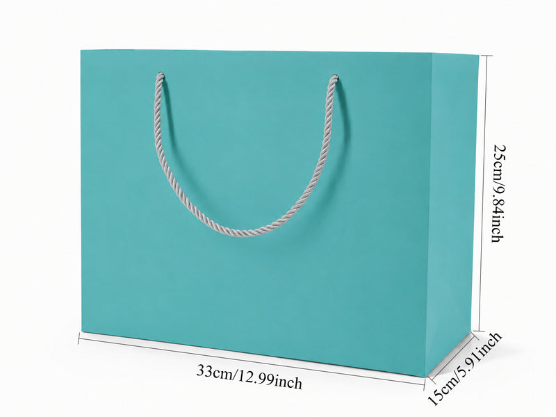 jewelry gift bags - 24-Pack Tiffany Blue Laminated Paper Gift Bags with Rope Handles 13 6 9.75 in SB25-T open view