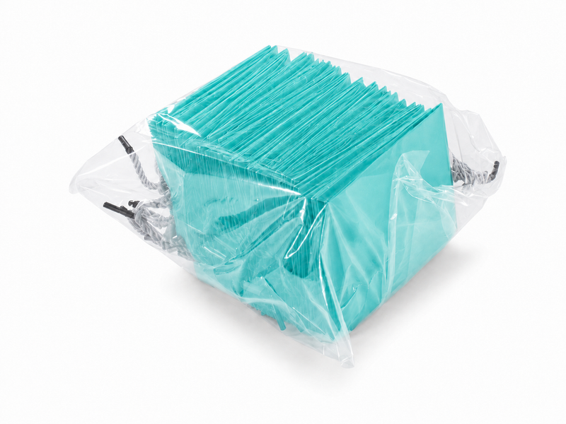jewelry gift bags - 24-Pack Tiffany Blue Small Paper Gift Bags with Rope Handles 4.75 2.75 5 in SB19-T detail view