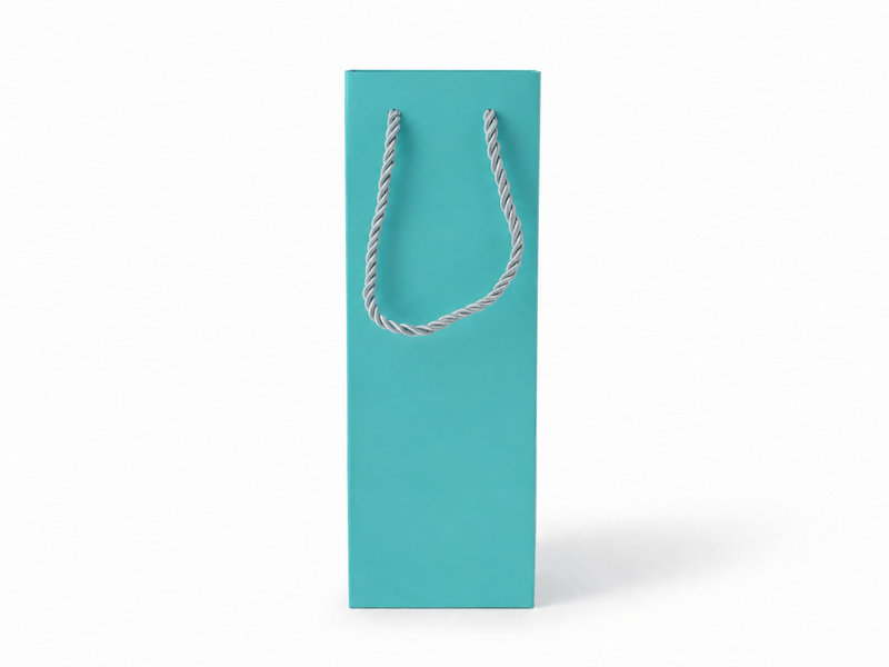 jewelry gift bags - 24-Pack Tiffany Blue Small Gift Bags for Jewelry with Rope Handles 3.25 2.75 10.75 in SB24-T side view