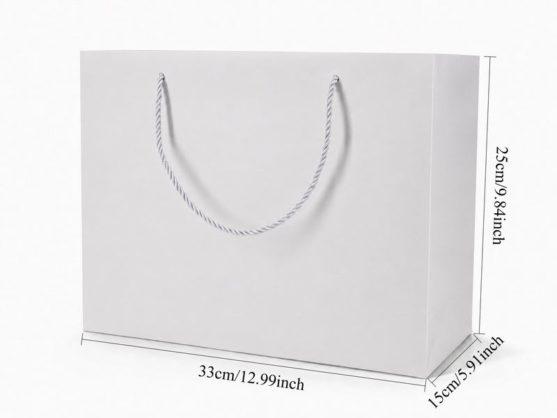 jewelry gift bags - 24-Pack White Wholesale Gift Bags with Rope Handles 13 6 9.75 in SB25-W open view