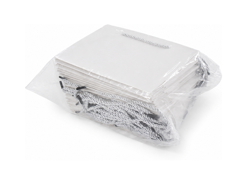 jewelry gift bags - 24-Pack White Large Gift Bags with Rope Handles 10.25 4.25 7.75 in SB23-W detail view