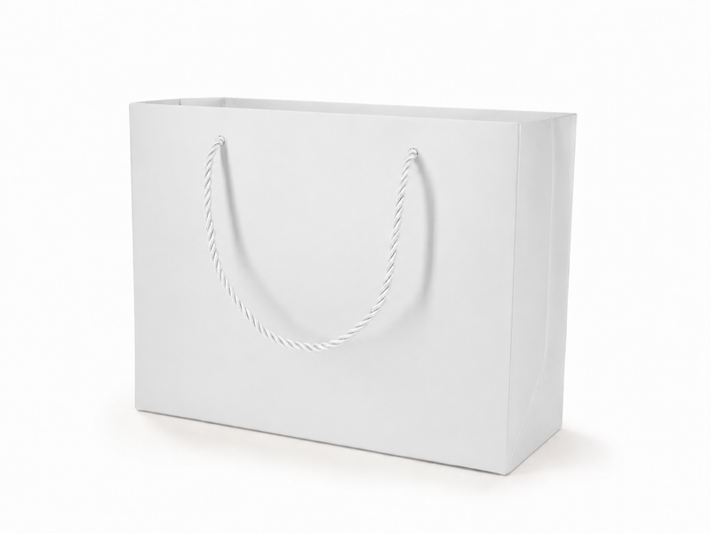 jewelry gift bags - 24-Pack White Large Gift Bags with Rope Handles 10.25 4.25 7.75 in SB23-W front view