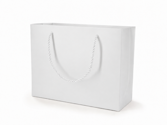 jewelry gift bags - 24-Pack White Large Gift Bags with Rope Handles 10.25 4.25 7.75 in SB23-W front view