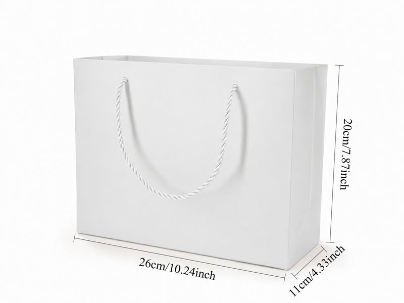 jewelry gift bags - 24-Pack White Large Gift Bags with Rope Handles 10.25 4.25 7.75 in SB23-W open view
