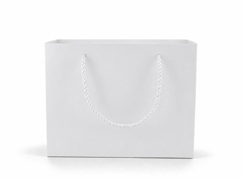 jewelry gift bags - 24-Pack White Large Gift Bags with Rope Handles 10.25 4.25 7.75 in SB23-W side view