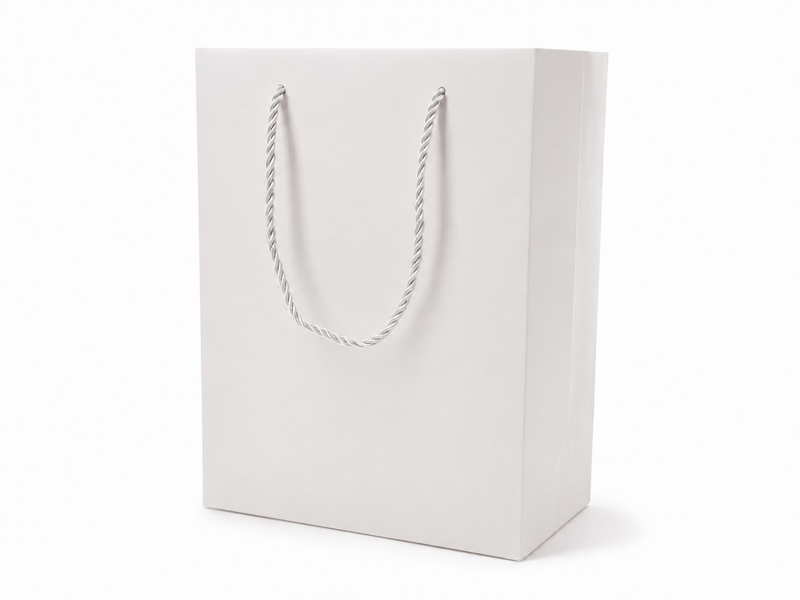 jewelry gift bags - 24-Pack White Large Gift Bags with Rope Handles 7.75 4.25 10.25 in SB22-W front view