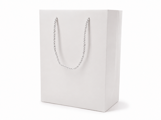 jewelry gift bags - 24-Pack White Large Gift Bags with Rope Handles 7.75 4.25 10.25 in SB22-W front view