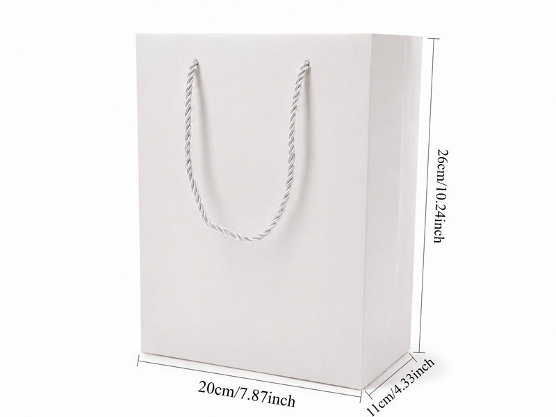 jewelry gift bags - 24-Pack White Large Gift Bags with Rope Handles 7.75 4.25 10.25 in SB22-W open view
