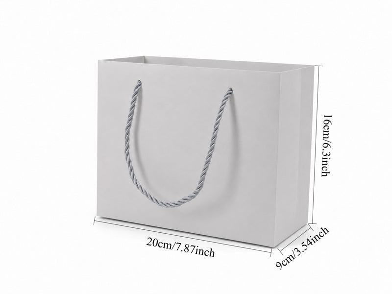 jewelry gift bags - 24-Pack White Boutique Gift Bags with Rope Handles 7.75 3.5 6.25 in SB21-W open view