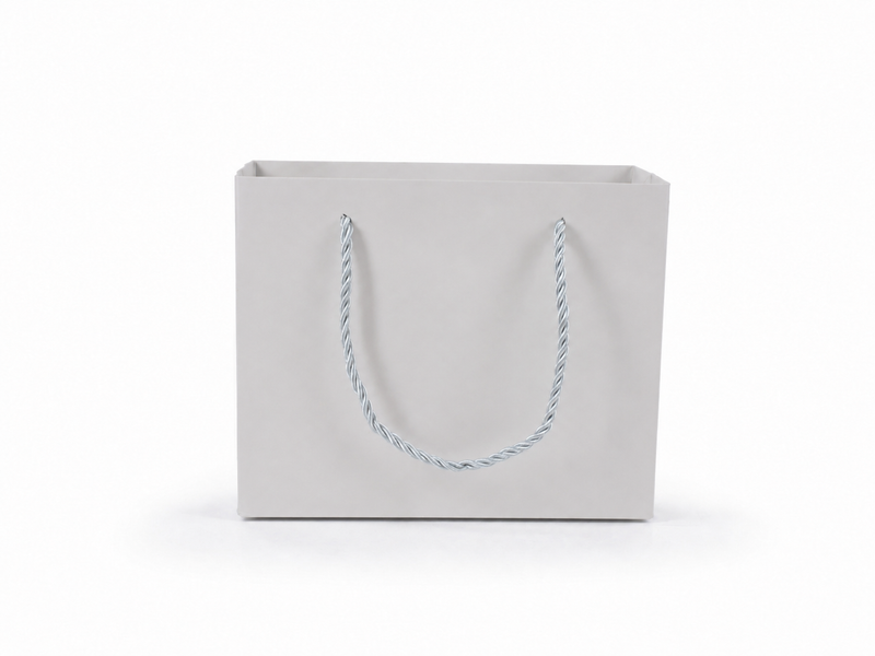 jewelry gift bags - 24-Pack White Boutique Gift Bags with Rope Handles 7.75 3.5 6.25 in SB21-W side view