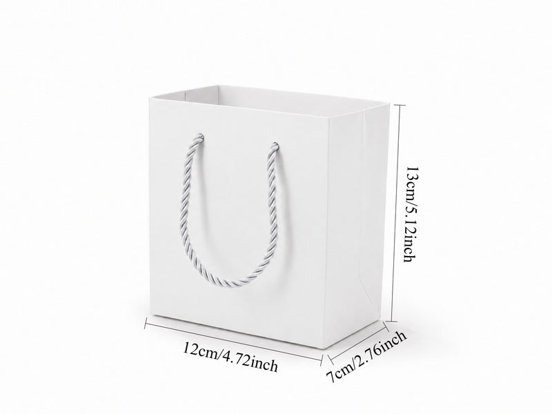 jewelry gift bags - 24-Pack White Mini Paper Gift Bags with Rope Handles 4.75 2.75 5 in SB19-W open view