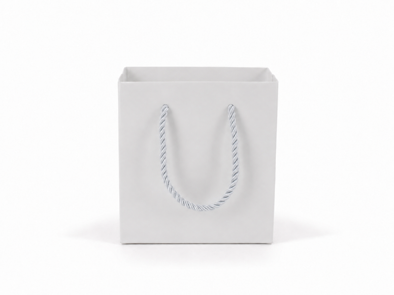 jewelry gift bags - 24-Pack White Mini Paper Gift Bags with Rope Handles 4.75 2.75 5 in SB19-W side view