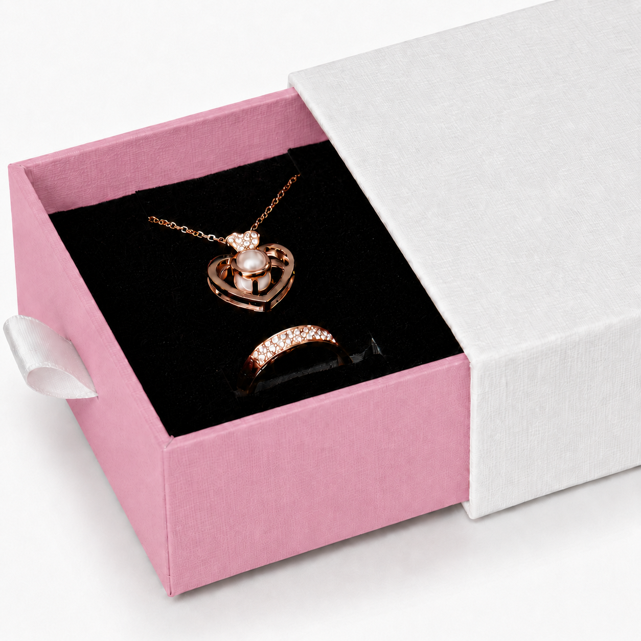 White & Pink Drawer Jewelry Boxes – 24 Pack