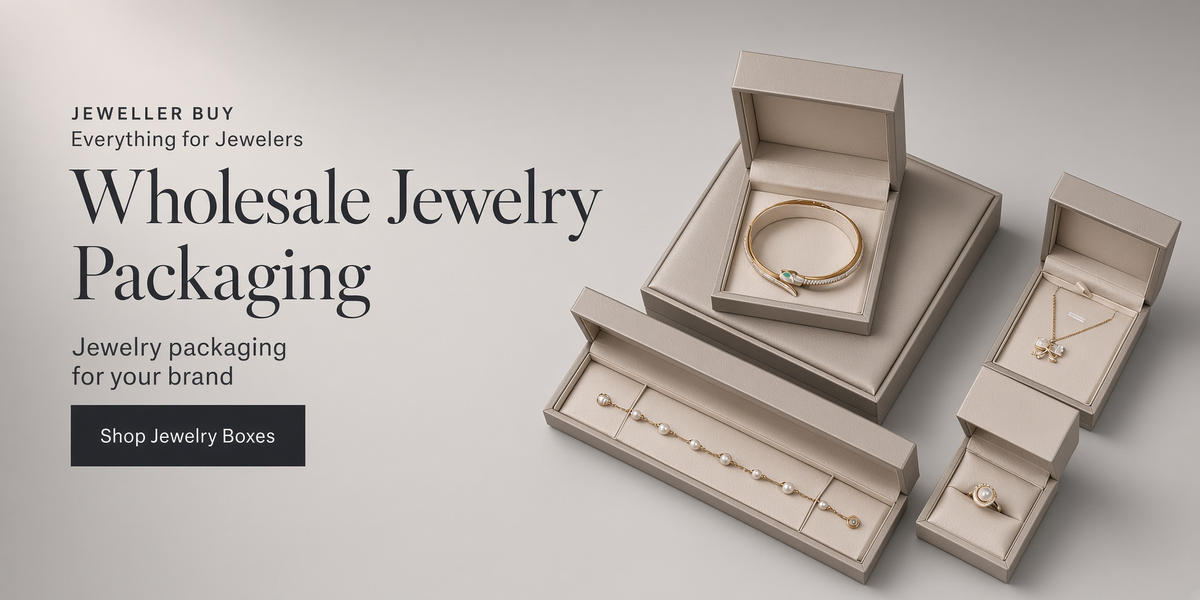 Wholesale jewelry packaging with champagne jewelry boxes, Jeweller Buy — Everything for Jewelers