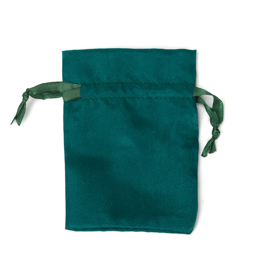 jewelry pouch - 50 Green Satin Pouch JP1534-G front view