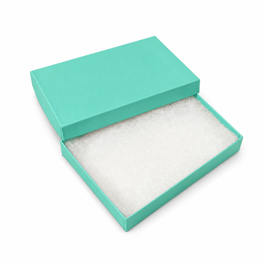 jewelry set box - T Blue Matte Large Jewelry Set Cotton-Filled Jewelry Box 100-Piece Pack BX2853T front view