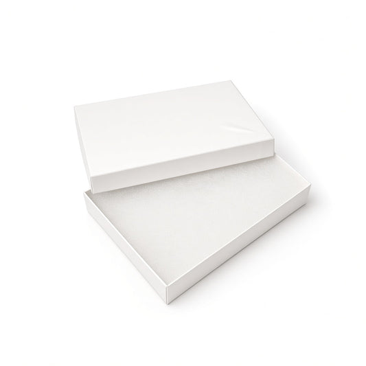 jewelry set box - White Glossy Large Jewelry Set Cotton-Filled Jewelry Box 100-Piece Pack BX2853WG front view