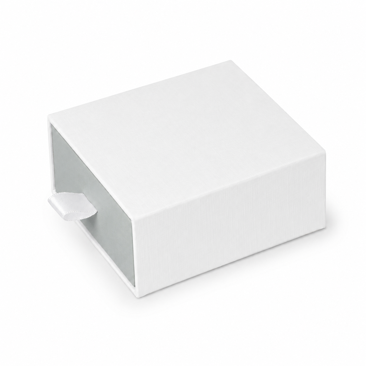Silver jewelry sliding drawer box for rings, earrings, studs, pendants and compact necklaces — B2533-SL product view 04.