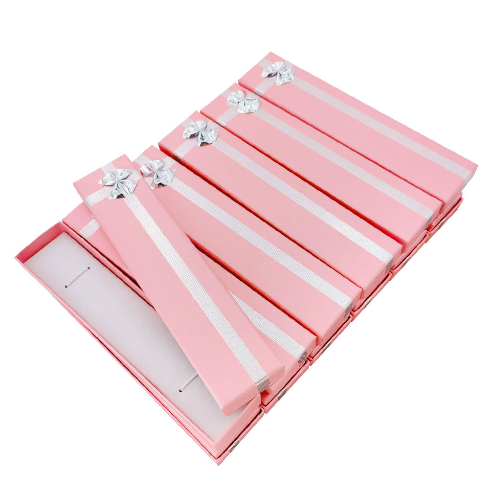 Pink ribbon paper bracelet jewelry gift box, pack arrangement